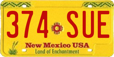 NM license plate 374SUE