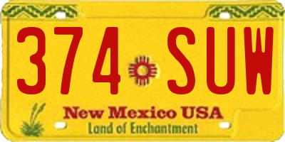 NM license plate 374SUW