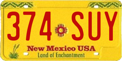 NM license plate 374SUY
