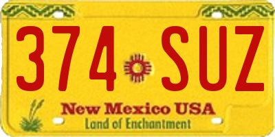 NM license plate 374SUZ