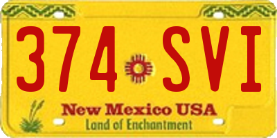 NM license plate 374SVI