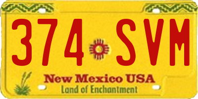 NM license plate 374SVM