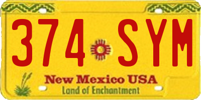 NM license plate 374SYM