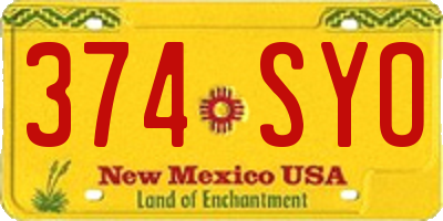 NM license plate 374SYO