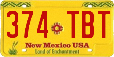 NM license plate 374TBT