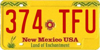 NM license plate 374TFU
