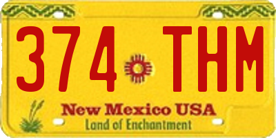 NM license plate 374THM