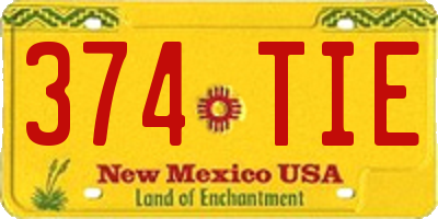 NM license plate 374TIE