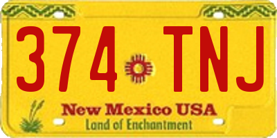NM license plate 374TNJ