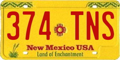 NM license plate 374TNS