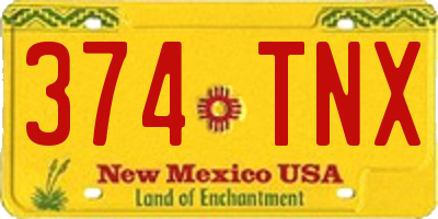 NM license plate 374TNX