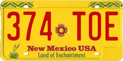 NM license plate 374TOE