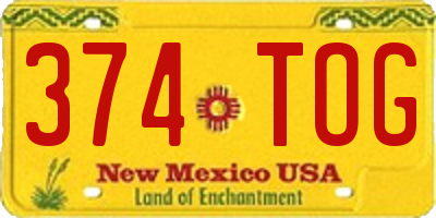 NM license plate 374TOG