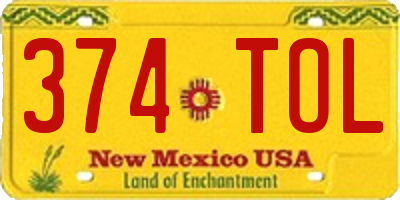 NM license plate 374TOL