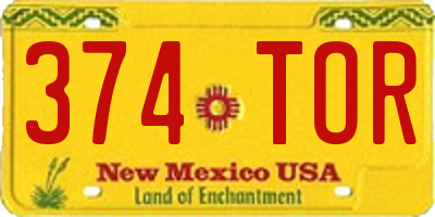 NM license plate 374TOR