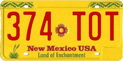 NM license plate 374TOT