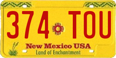 NM license plate 374TOU