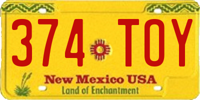 NM license plate 374TOY