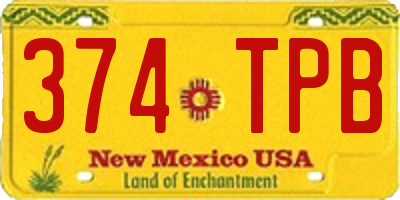 NM license plate 374TPB