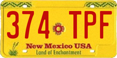 NM license plate 374TPF