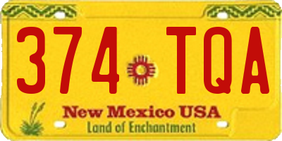 NM license plate 374TQA