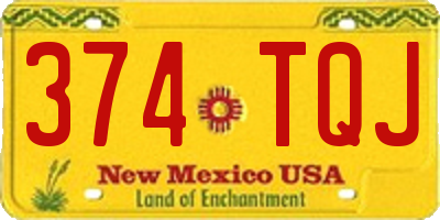 NM license plate 374TQJ