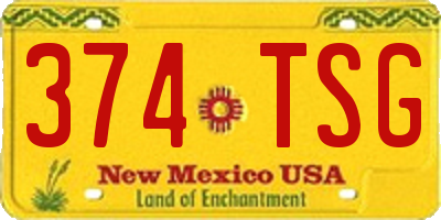 NM license plate 374TSG