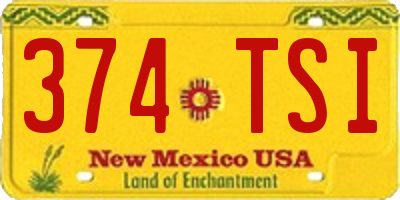 NM license plate 374TSI