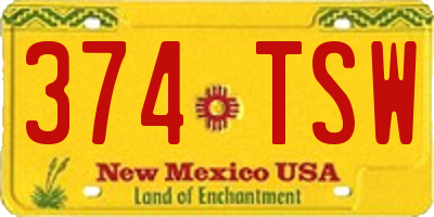 NM license plate 374TSW