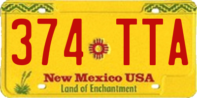 NM license plate 374TTA