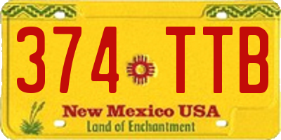 NM license plate 374TTB