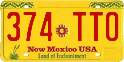 NM license plate 374TTO