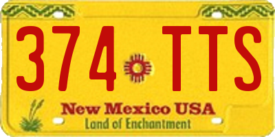NM license plate 374TTS