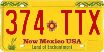 NM license plate 374TTX