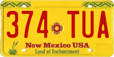NM license plate 374TUA