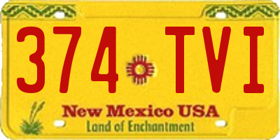 NM license plate 374TVI