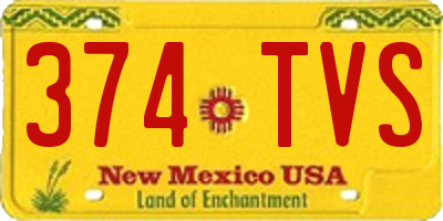 NM license plate 374TVS