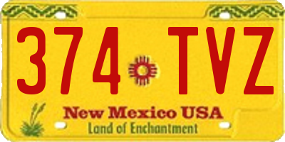 NM license plate 374TVZ