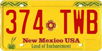 NM license plate 374TWB