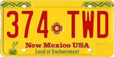NM license plate 374TWD