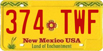 NM license plate 374TWF