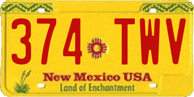 NM license plate 374TWV