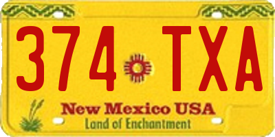 NM license plate 374TXA