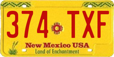 NM license plate 374TXF
