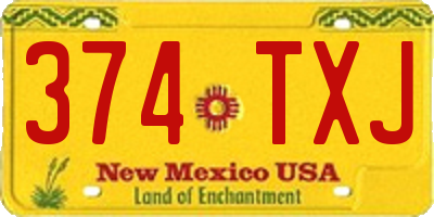 NM license plate 374TXJ