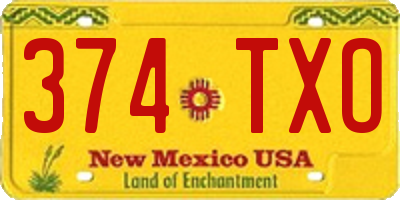 NM license plate 374TXO