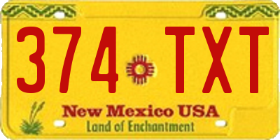 NM license plate 374TXT