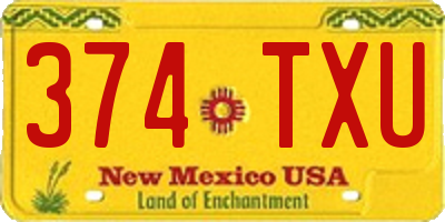 NM license plate 374TXU