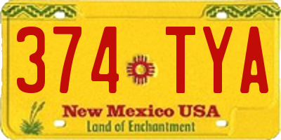 NM license plate 374TYA