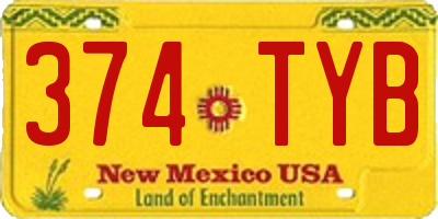 NM license plate 374TYB